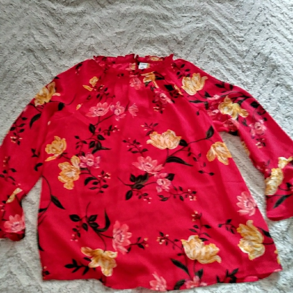 Women's Floral Long Sleeve Flowy Blouse